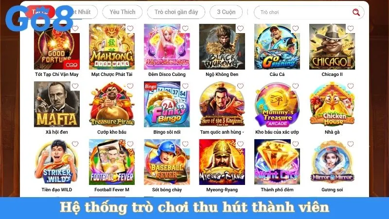 Hệ thống trò chơi thu hút thành viên